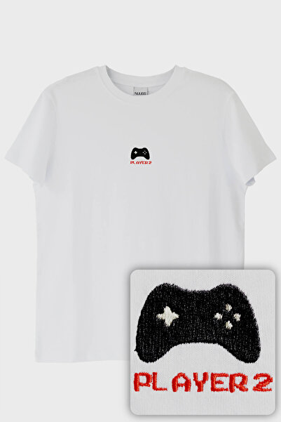 NUUGG تي شيرت مطرز بنمط عصا التحكم من Player 2 - مجموعة زوجين محبوبين لعيد ال...