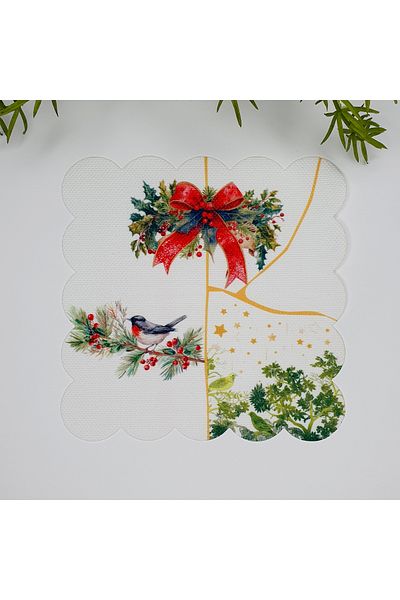 DECO Christmas Decoration Crack Pattern Bird Cocktail Napkin 1 Piece