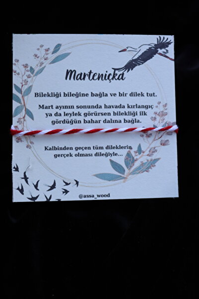 Assa Wood 10-Piece Card Gift Martençka, Red String, Wish String