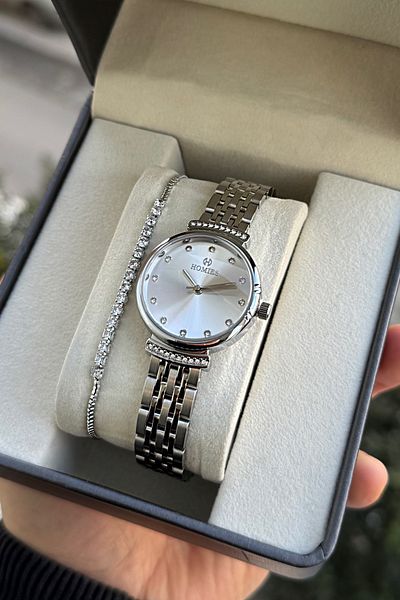 Homies Stone Detailed Women's Wristwatch Gift Box - Bracelet Gift. Hm 436747739