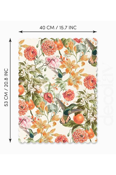 decofav Laser Cut Fabric Baking Cloth with Watercolor Bee Bird and Flower Pinch Design