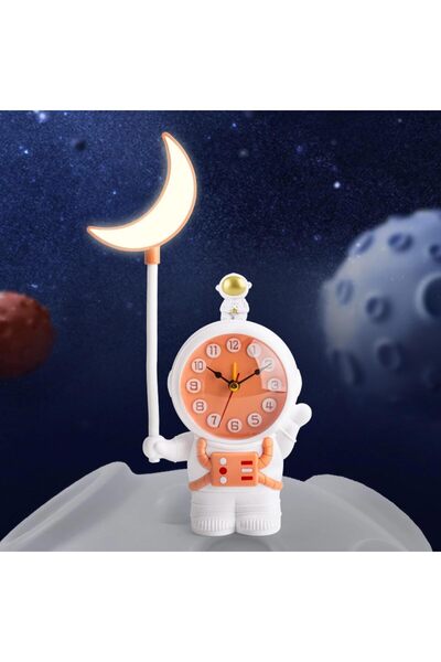 Sensoria Sevimli Astronot Çocuk Odası Masa Saati Gece Lambası Hediyelik Süs E...