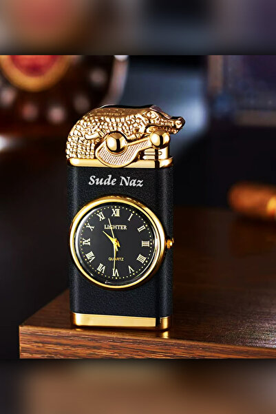 İŞTE BU Kişiye Özel İsimli Saatli Timsah Yılan Ejderha Başlıklı Gazlı Tasarım Çakmak