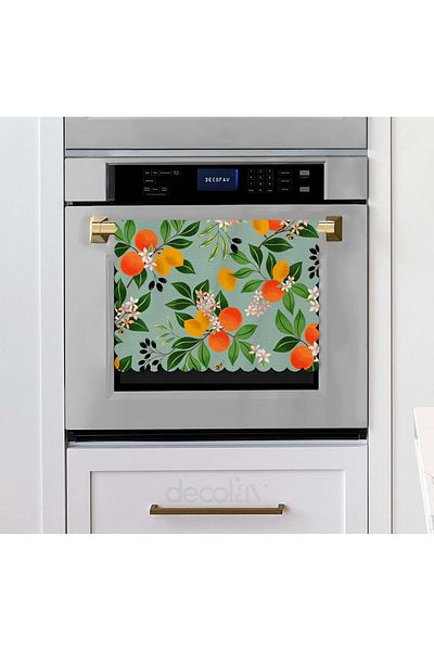 decofav Mediterranean Garden Citrus Paradise Patterned Laser Cut Fabric Bakery Cover