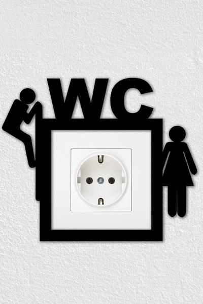 To Design Lab Ornament decorativ pentru priză cu tematică WC, compatibil cu r...