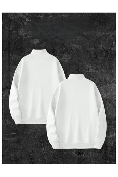 Massgai Lion &Apos; S Sweatshirts Design - Double Combination, Half Zipper, Oversize Sweatshirt Set of 2