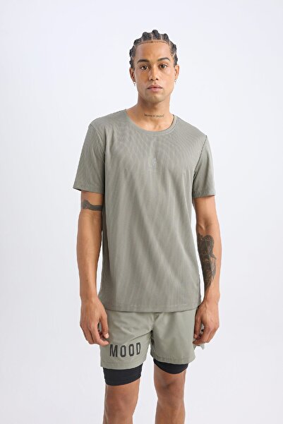 DeFacto Αθλητικό μπλουζάκι με στάμπα με λαιμόκοψη σε λεπτή εφαρμογή - κοντό μανίκι X6142AZ25SP