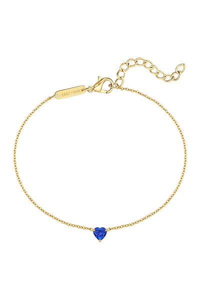 eastside Edelstahlarmband Armband Edelstahl Gelbgold Zirkonia Blau