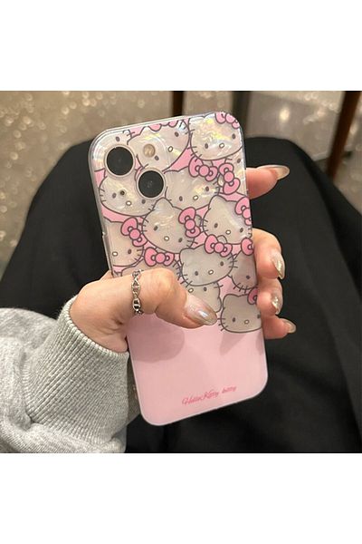 Choice غلاف هاتف لطيف من Sanrio Hello Kitty Pink Girl لهاتف iPhone 14 Pro، لهاتف iPhone 16 15 14 13 12 11 Pro Ma