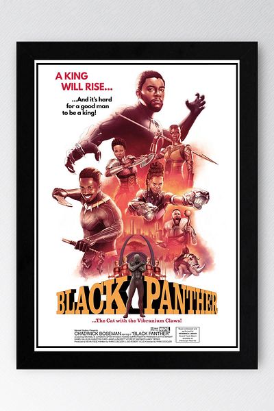 Saturn Pictură înrămată Black Panther - Poster Poster Film Marvel