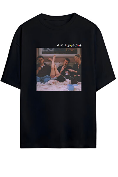 MAGORS تي شيرت قطني كبير الحجم للجنسين بتصميم الأصدقاء للموسم الجديد