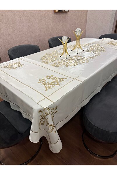 incisecrethome Maraş Işi Masa Örtüsü 8 Ve 12 Kişilik Masalar Için Uygundur 165*280 Cm