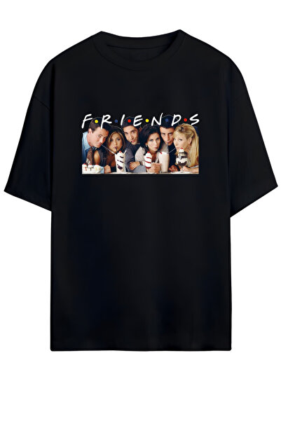 MAGORS تي شيرت قطني كبير الحجم للجنسين بتصميم الأصدقاء للموسم الجديد