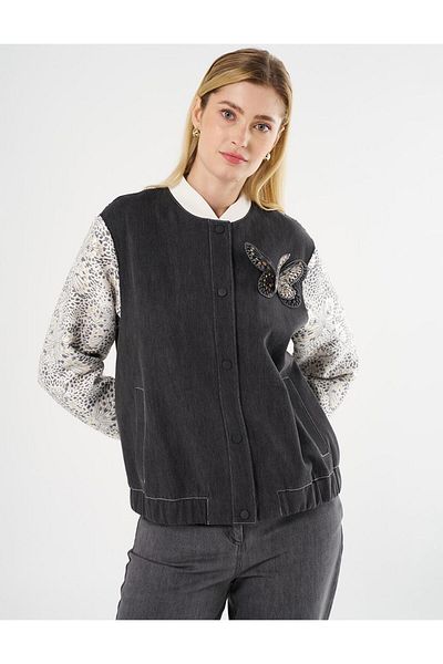 Kayra Μπουφάν τζιν Bomber σε γαλάζιο ζακάρ