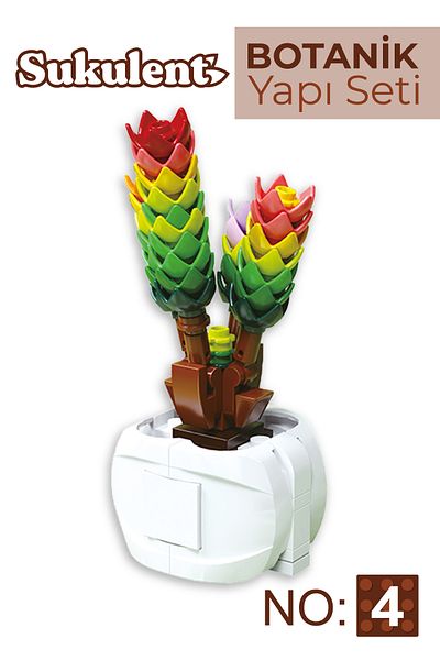 SmartFox Iconic Decorative, Collectible and Displayable Block Succulent Flower Model Making Set