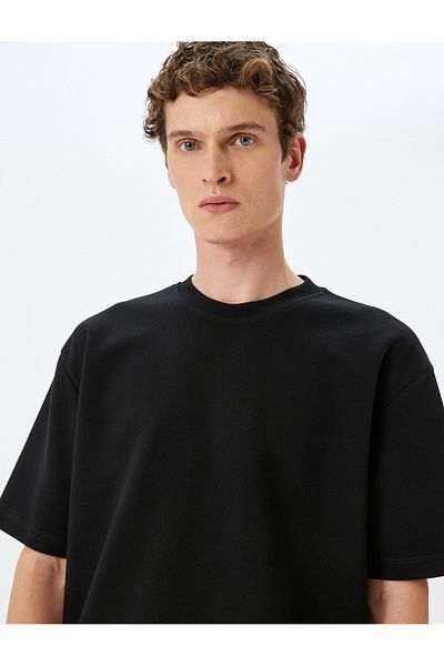 Koton KT - Crew Neck Βαμβακερό κοντομάνικο μπλουζάκι Oversize
