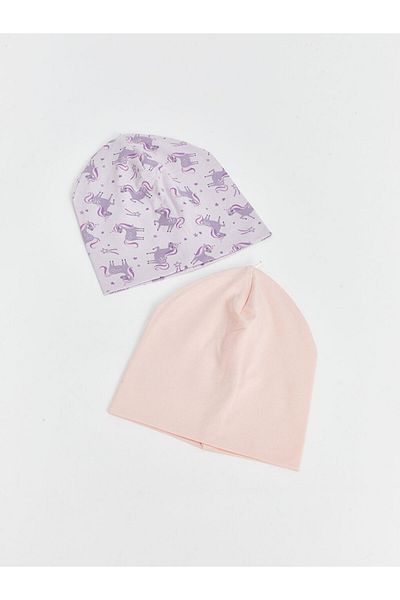 LC Waikiki New Season Printed Baby Girl Beret Set of 2 - S56400Z1