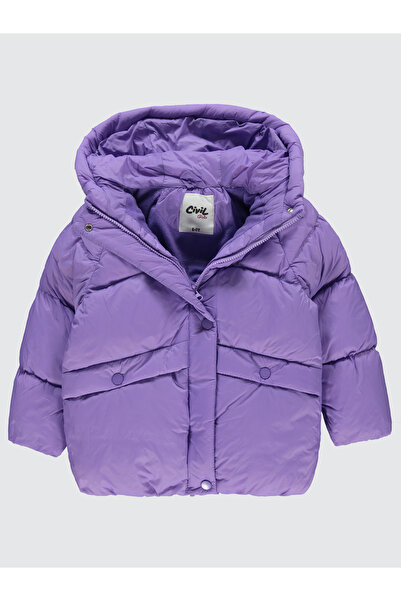 Civil Girls Kız Çocuk Over Size Mont 6-9 Yaş Mor