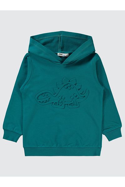 Civil Boys 2-5 Years Old Boy's Petrol Color Sweatshirt