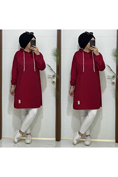 MODA ALMİRA YENİ SEZON ARMALI KIRMIZ BÜYÜK BEDEN TUNİK