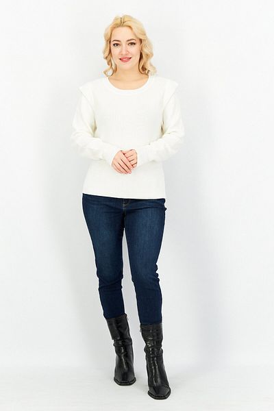 Esprit Women Crew Neck Knitted Sweater, White