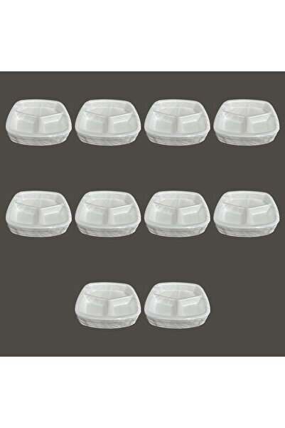 DAĞYÜCE Dağyüce Tek Kullanımlık Köpük 3 Bölmeli Tabldot Köpük Tabak - 23.5x25...