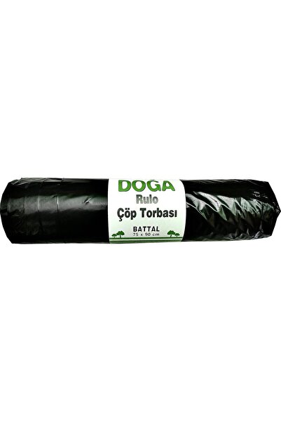 ECOPLAST Battal Boy Siyah Çöp Torbası Poşeti - 300 Gr. - 75 x 90 Cm / 10 Adetlik Rulo