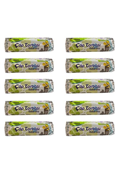 Canhome Mavi Büyük Boy Battal 75x90 Cm. 30 Litre Çöp Torbası Poşeti - 10 Adet...