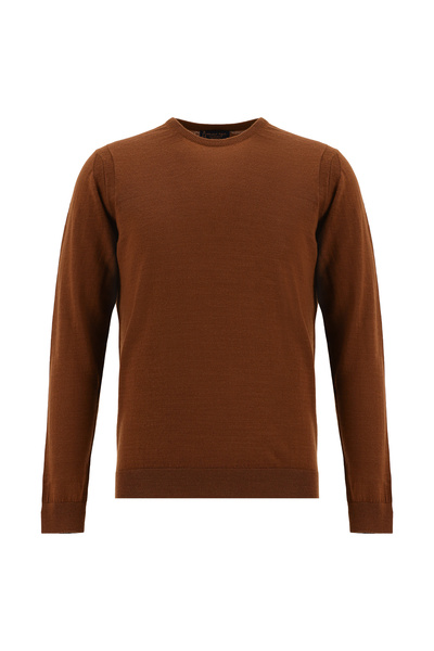 Abdullah Kiğılı Bisiklet Yaka Regular Fit Yünlü Triko Kazak