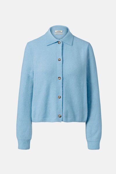 Tchibo Women Plain Button Front Long Sleeve Cardigan, Light Blue