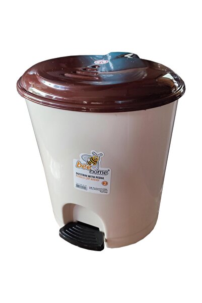 sska Plastik Basmalı Pedallı Açılır Kapak Çöp Kutusu Kovası / 7 Litre / Krem ...