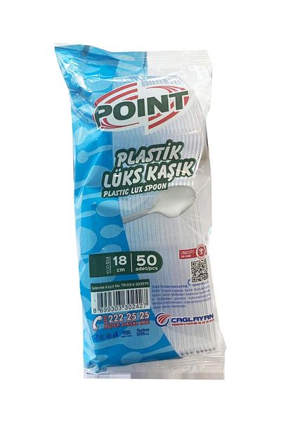 Poppy Point Plastic Luxury Transparent Spoon - 18 cm- 3.2 Gr- 10 Packs of 50 Pieces