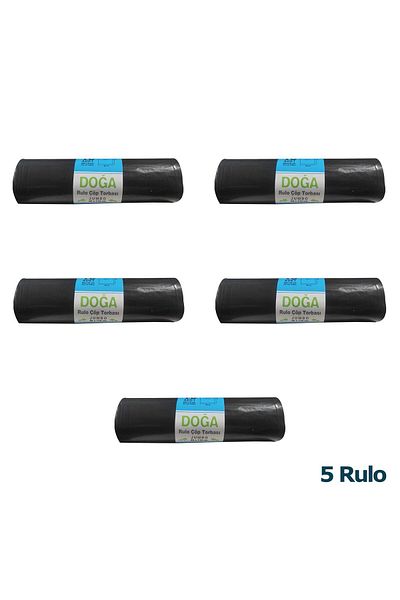 ECOPLAST حقيبة قمامة سوداء كبيرة الحجم - 300 جرام- 90 لتر - 80 × 110 سم / 5 لفات من 10 قطع
