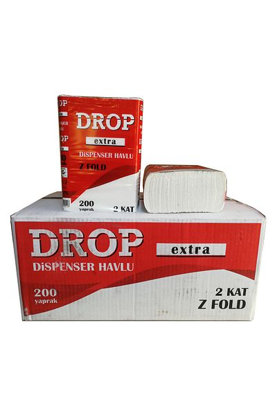 Drop Dispenser Towel / Z Fold / 2 Layers / 12 Packs of 200 Pieces / Box