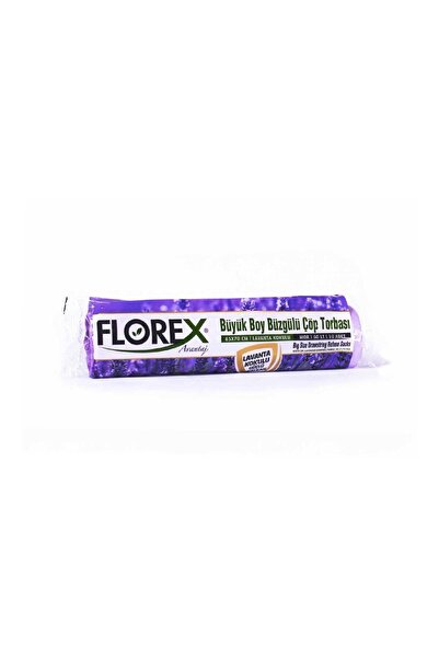 Florex 60 Litre Büzgülü Lavanta Kokulu Mor Çöp Torbası Poşeti / 65 x 70 Cm. -...