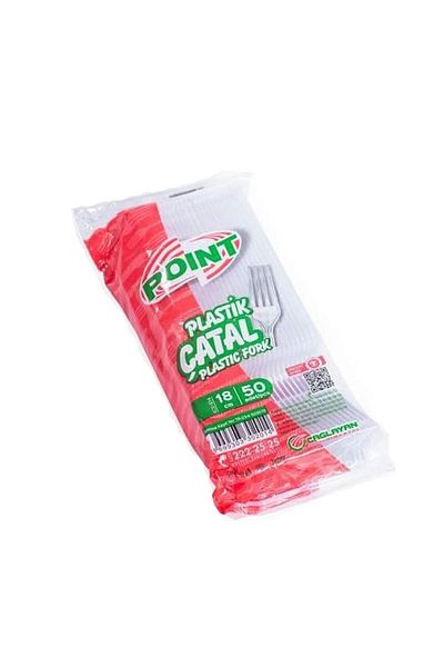 Point Plastic Luxury Transparent Fork - 18 cm- 3.2 Gr- 3000 Pieces - Box