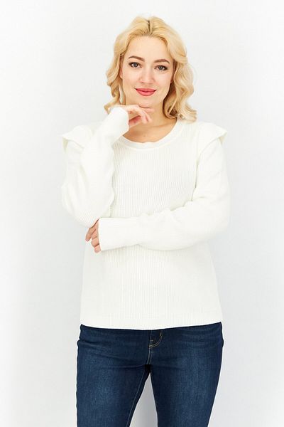 Esprit Women Crew Neck Knitted Sweater, White