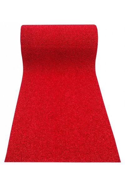 sska Red Curly Door Mat Rug Runner - 1.20 cm Width / 2 Meters Length