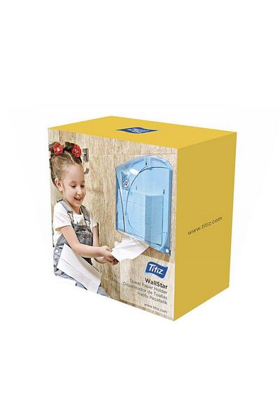 Titiz Tp-267 Z Fold Paper Towel Dispenser Apparatus - Transparent Blue - Plastic - 28 Cm- 1 Piece