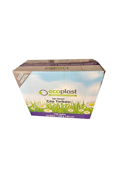 ECOPLAST 240 Litre Siyah Hantal Konteyner Çöp Torbası - 100 x 150 Cm. - 600 G...