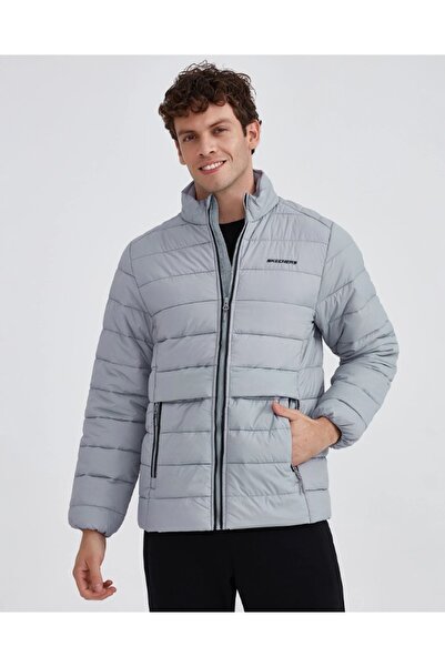 SKECHERS M Outerwear Padded Jacket Coats S231242 Men's Casual Coats Gray