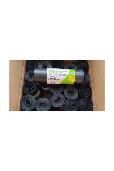 Norm Industrial Jumbo Garbage Bag - 2 Layers - Black - 500 Gr- 80 X 110 cm/ Box
