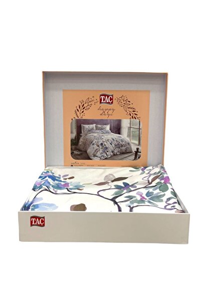 Taç TAC Saten Çift Kişilik Nevresim Takimi Lindy Mavi