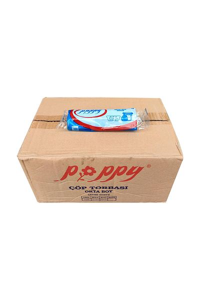 Poppy Blue Medium Size 55x60 cm30 Liter Garbage Bag - 50 Rolls of 20 Pieces / 1000 Pieces / Box