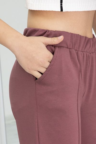 Cansın Mini Dusty Rose Wide Leg Slit Girl's Trousers 20286
