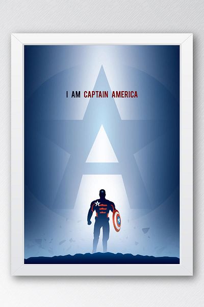 Saturn Pictură înrămată Captain America - Pictură poster Captain America Marvel