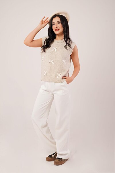 Hipo Trend Bow Stone Knitwear Sweater