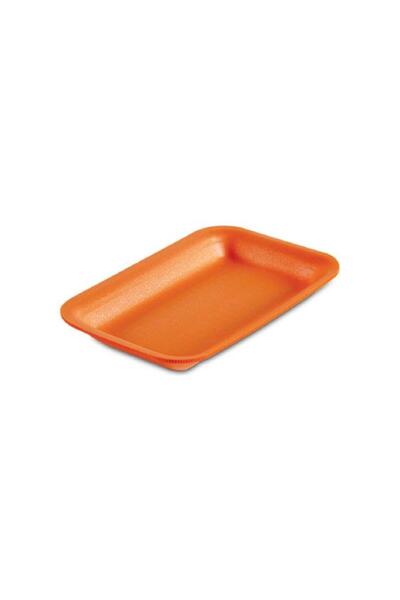 DAĞYÜCE Tek Kullanımlık Köpük 2000 Gr. Turuncu Servis Et Kıyma Saklama Tepsi Tabak -265x175x35mm. - 10 Adet