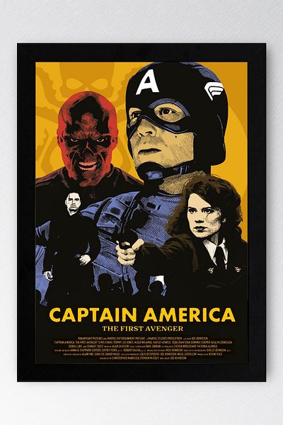 Saturn Pictură înrămată Captain America - Pictură poster The First Avenger Marvel