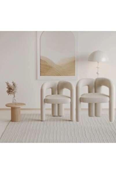 MIARIK DESIGN & DEKORASYON Yemek Odasi Sandalyesi Beyaz 2 Adet